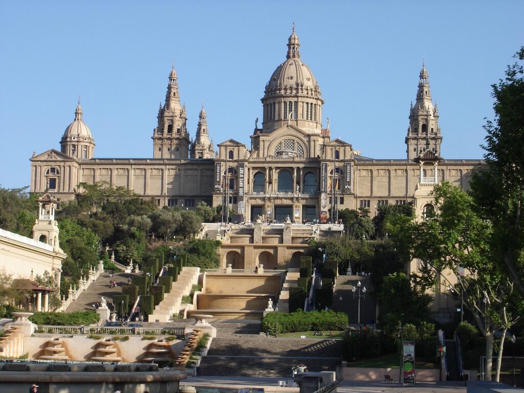 Visitors exploring the interior of Museu Picasso in Barcelona